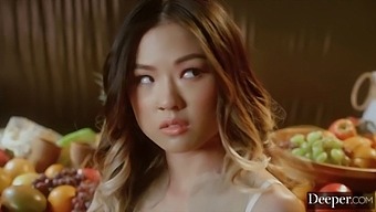 Asian Beauty Mona Takes On Five Horny Guys In A Wild Group Sex Orgy