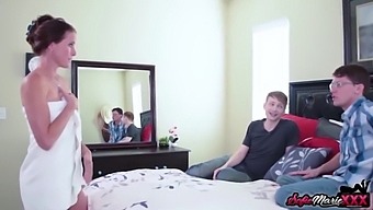Sofie Marie, A Mischievous Stepmom, Gets Pleasure From Threesome With Her Stepsons