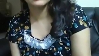 Indian Aunty With Large Breasts Engages In Video Call With Her Partner