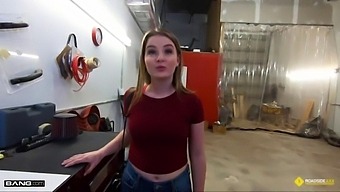 Busty Blonde Pays For Car Repair With A Steamy Encounter