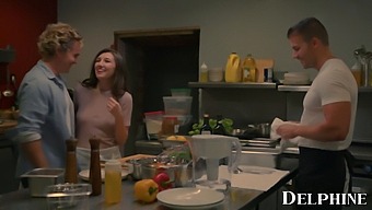 Maya Woulfe In A Double Penetration Scene With Two Large Penises