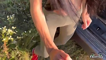 Pretty Girl Gets Cum In Ass In Public