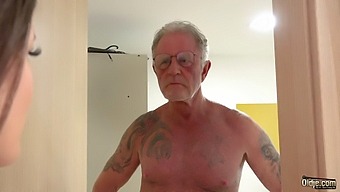 Bella, A Young Adult Performer, Engages In Intense Penetrative Sex With An Elderly Man Who Possesses A Satisfactory Member.