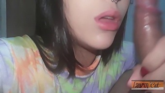 A Dark-Haired Brazilian Beauty Receives A Facial Finish