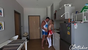 Cheerleader Gets Fucked And Cummed On Before Her Basketball Game