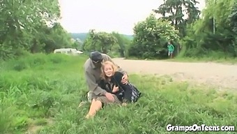 Young Teen Enjoys Doggy Style With Older Man And Cumshot