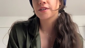 Step-Sis Quinn Finite, A Busty Beauty, Achieves Two Strong Orgasms Using Your Cock While She Is Sick And Resting On The Bed.