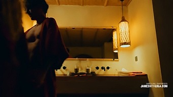 A Romantic Evening Of A Couple In A Hotel Room.